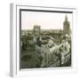 Valencia (Spain), Overview with the Cathedral, Virgin's Square and its Circular Pond-Leon, Levy et Fils-Framed Photographic Print