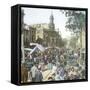 Valencia (Spain), the Market in Front of the Church of Los Santos Juanes-Leon, Levy et Fils-Framed Stretched Canvas