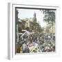 Valencia (Spain), the Market in Front of the Church of Los Santos Juanes-Leon, Levy et Fils-Framed Photographic Print