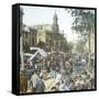 Valencia (Spain), the Market in Front of the Church of Los Santos Juanes-Leon, Levy et Fils-Framed Stretched Canvas