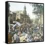 Valencia (Spain), the Market in Front of the Church of Los Santos Juanes-Leon, Levy et Fils-Framed Stretched Canvas