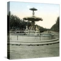 Valencia (Spain), the Paseo (Promenade) De La Alameda, Circa 1885-1890-Leon, Levy et Fils-Stretched Canvas