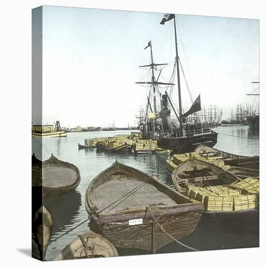 Valencia (Spain), the Port of El Grao, Circa 1885-1890-Leon, Levy et Fils-Stretched Canvas