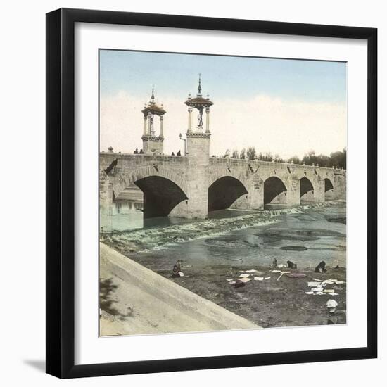 Valencia (Spain), the Royal Bridge (1598, Restored in 1682-1783), Circa 1885-1890-Leon, Levy et Fils-Framed Photographic Print