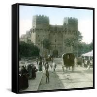 Valencia (Spain), the "Torres De Serranos" Gate (1238) , Circa 1885-1890-Leon, Levy et Fils-Framed Stretched Canvas