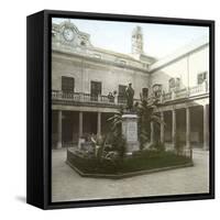Valencia (Spain), the University's Courtyard with the Statue of the Philosopher Juan Luis De Vives-Leon, Levy et Fils-Framed Stretched Canvas