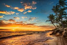 Landscape of Paradise Tropical Island Beach, Sunrise Shot-Valentin Valkov-Photographic Print