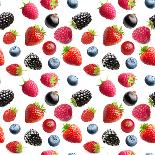 Berries Isolated on White. Seamless Pattern Background-Valentina R-Framed Photographic Print