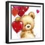 Valentine Bear 1-MAKIKO-Framed Giclee Print