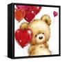 Valentine Bear 1-MAKIKO-Framed Stretched Canvas