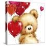 Valentine Bear 1-MAKIKO-Stretched Canvas