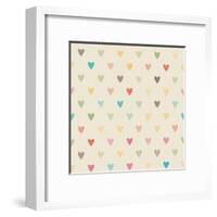 Valentine Colorful Retro Seamless Hearts Pattern-sputanski-Framed Art Print