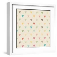 Valentine Colorful Retro Seamless Hearts Pattern-sputanski-Framed Art Print