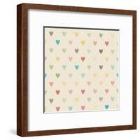 Valentine Colorful Retro Seamless Hearts Pattern-sputanski-Framed Art Print