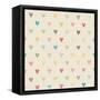 Valentine Colorful Retro Seamless Hearts Pattern-sputanski-Framed Stretched Canvas