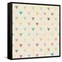 Valentine Colorful Retro Seamless Hearts Pattern-sputanski-Framed Stretched Canvas