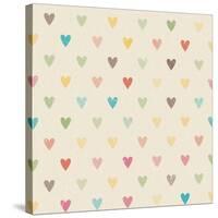 Valentine Colorful Retro Seamless Hearts Pattern-sputanski-Stretched Canvas