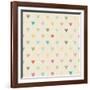 Valentine Colorful Retro Seamless Hearts Pattern-sputanski-Framed Art Print