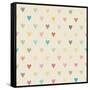 Valentine Colorful Retro Seamless Hearts Pattern-sputanski-Framed Stretched Canvas