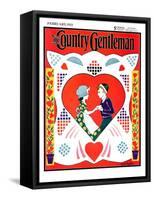 "Valentine Couple Cut-Out," Country Gentleman Cover, February 1, 1933-W. P. Snyder-Framed Stretched Canvas