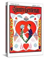 "Valentine Couple Cut-Out," Country Gentleman Cover, February 1, 1933-W. P. Snyder-Stretched Canvas