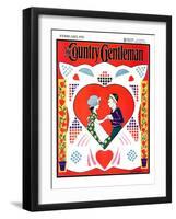 "Valentine Couple Cut-Out," Country Gentleman Cover, February 1, 1933-W. P. Snyder-Framed Giclee Print