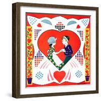 "Valentine Couple Cut-Out,"February 1, 1933-W. P. Snyder-Framed Giclee Print