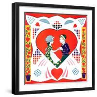 "Valentine Couple Cut-Out,"February 1, 1933-W. P. Snyder-Framed Giclee Print