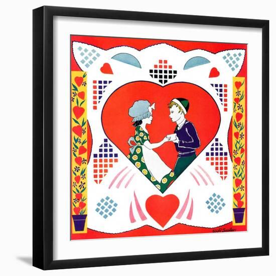 "Valentine Couple Cut-Out,"February 1, 1933-W. P. Snyder-Framed Giclee Print