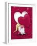 Valentine Gnome with Heart-MAKIKO-Framed Giclee Print