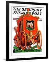 "Valentine Ride," Saturday Evening Post Cover, February 11, 1928-Elbert Mcgran Jackson-Framed Premium Giclee Print