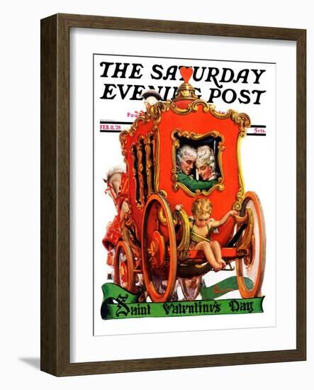 "Valentine Ride," Saturday Evening Post Cover, February 11, 1928-Elbert Mcgran Jackson-Framed Giclee Print