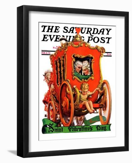 "Valentine Ride," Saturday Evening Post Cover, February 11, 1928-Elbert Mcgran Jackson-Framed Giclee Print