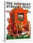 "Valentine Ride," Saturday Evening Post Cover, February 11, 1928-Elbert Mcgran Jackson-Stretched Canvas