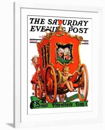 "Valentine Ride," Saturday Evening Post Cover, February 11, 1928-Elbert Mcgran Jackson-Framed Giclee Print