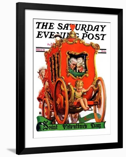 "Valentine Ride," Saturday Evening Post Cover, February 11, 1928-Elbert Mcgran Jackson-Framed Giclee Print