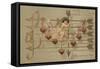 Valentine's Card, Involving Cupid, Arrow and Musical Score-null-Framed Stretched Canvas