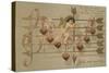 Valentine's Card, Involving Cupid, Arrow and Musical Score-null-Stretched Canvas
