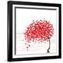 Valentine's Day Abstract with Dandelion-lupulluss-Framed Art Print