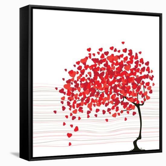 Valentine's Day Abstract with Dandelion-lupulluss-Framed Stretched Canvas