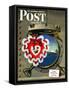 "Valentine's Day at Sea," Saturday Evening Post Cover, February 13, 1943-John Atherton-Framed Stretched Canvas