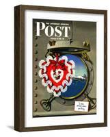 "Valentine's Day at Sea," Saturday Evening Post Cover, February 13, 1943-John Atherton-Framed Giclee Print