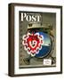 "Valentine's Day at Sea," Saturday Evening Post Cover, February 13, 1943-John Atherton-Framed Giclee Print