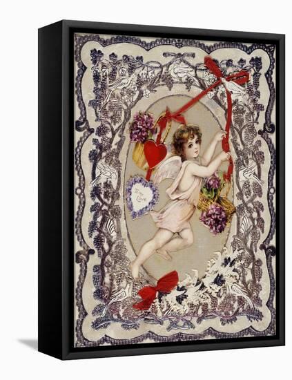 Valentine's Day Card, 1860S-1870S-null-Framed Stretched Canvas