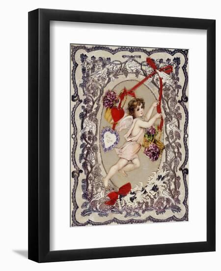 Valentine's Day Card, 1860S-1870S-null-Framed Giclee Print