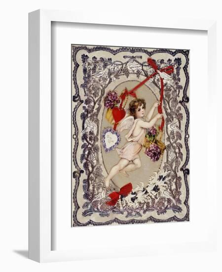 Valentine's Day Card, 1860S-1870S-null-Framed Giclee Print