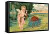 Valentine's Day, Cupid with Tender Love-null-Framed Stretched Canvas