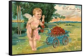 Valentine's Day, Cupid with Tender Love-null-Framed Stretched Canvas