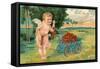 Valentine's Day, Cupid with Tender Love-null-Framed Stretched Canvas