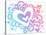 Valentine's Day Love & Hearts Sketchy Notebook Doodles Design Elements on Lined Sketchbook Paper Ba-blue67-Stretched Canvas